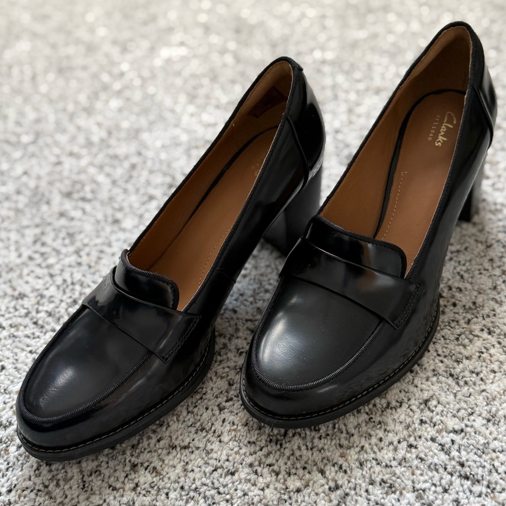 Clarks Black Loafers